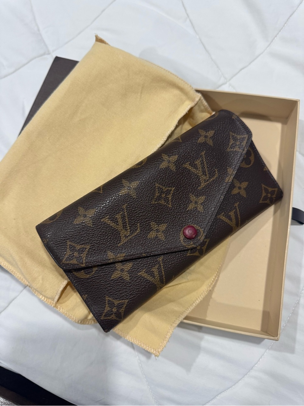 Authentic Louis Vuitton Josephine Monogram Wallet Fuchsia